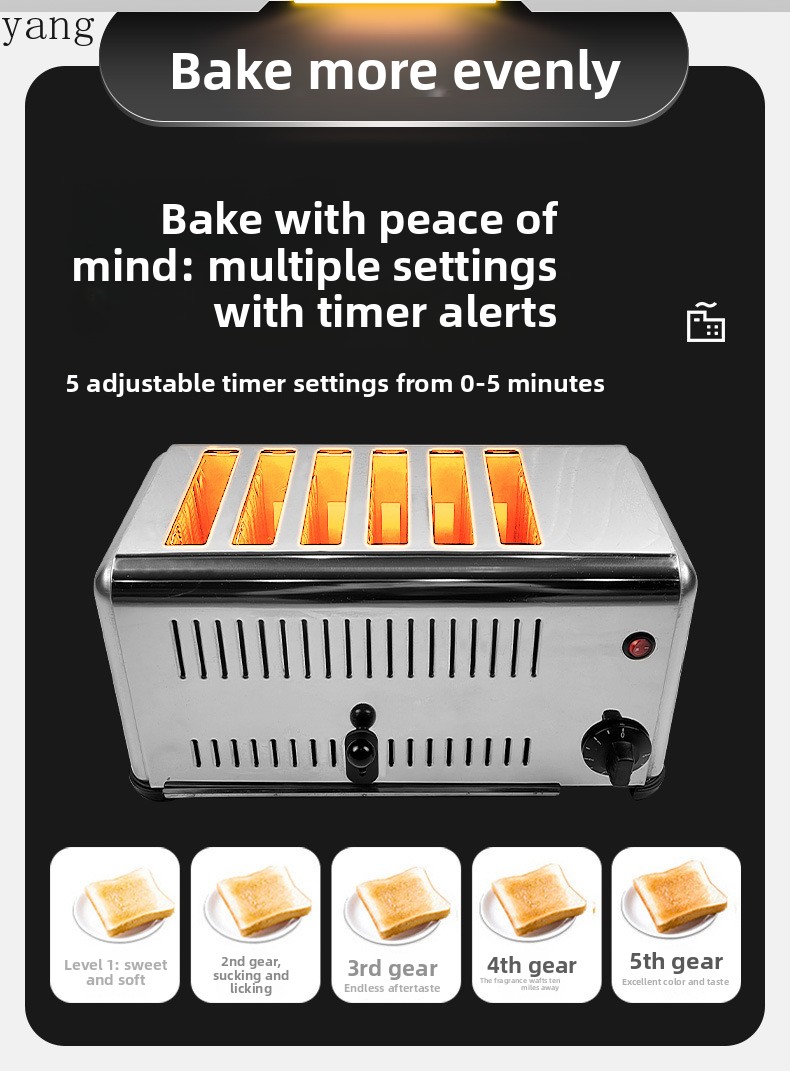 YJQ commercial four-piece toas - đánh giá và giá Toaster